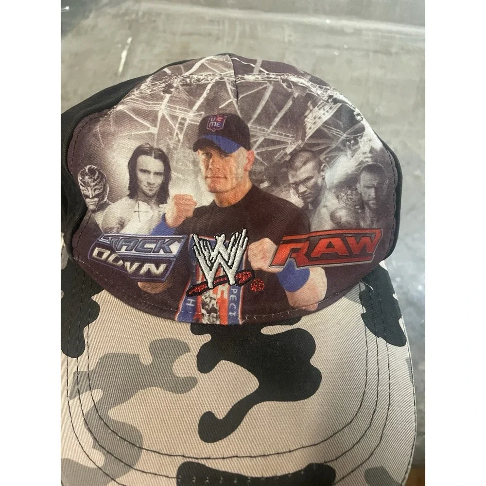 WWE Raw vs Smack Down Youth Hat Baseball Ball Cap ADJUSTABLE Back 2009 John Cena